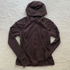 Yogalicious Lightweight Full-Zip Hooded Workout Jacket Deep Purple | Medium